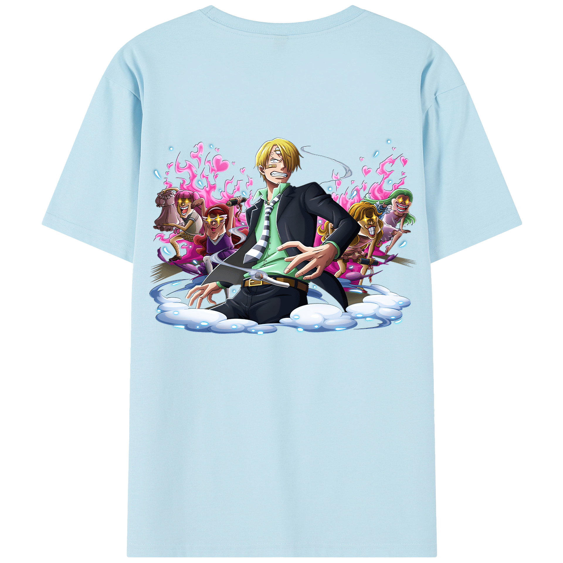 ワンピース サンジ ONE PIECE Sanji 綿100％半袖Tシャツ（背面プリント）